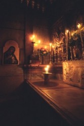 Tomb of Christ. is the mortuary chamber and the last station of the Via Dolorosa. A marble slab about two meter  long covers the bathtub type tomb Wich hhich had been donated by Jeseph of Arimathea. A