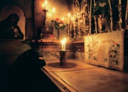 The Living Jerusalem The Tomb of Jesus. The fourteenth station. Jerusalem HolySepulchre, Israel. Holy land.