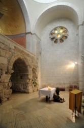 The Way of Sorrow, Second station: The Chapel of the Flagellation where tradition holds that Jesus was 
interrogated by Pilate. This modest chapel was built on the site of a Crusader oratory.

