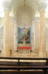 The Way of Sorrow, Second station: The Chapel of the Flagellation where tradition holds that Jesus was 
interrogated by Pilate. This modest chapel was built on the site of a Crusader oratory.

