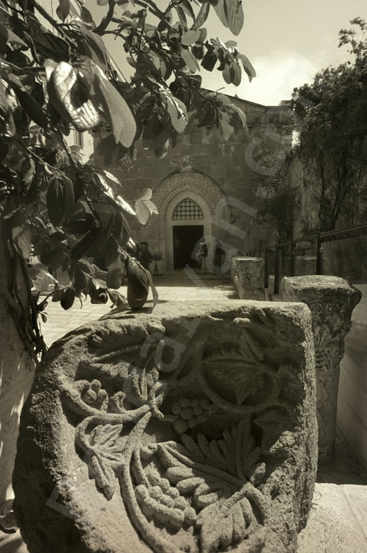 The Way of Sorrow, Second station: The Chapel of the Flagellation where tradition holds that Jesus was 
interrogated by Pilate. This modest chapel was built on the site of a Crusader oratory.

