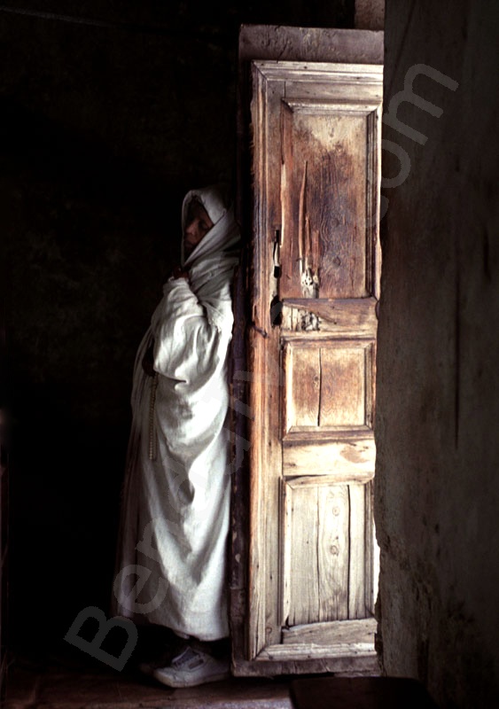 The entrance to the Coptic Chapel. Holy Sepulchre in Jerusalem.