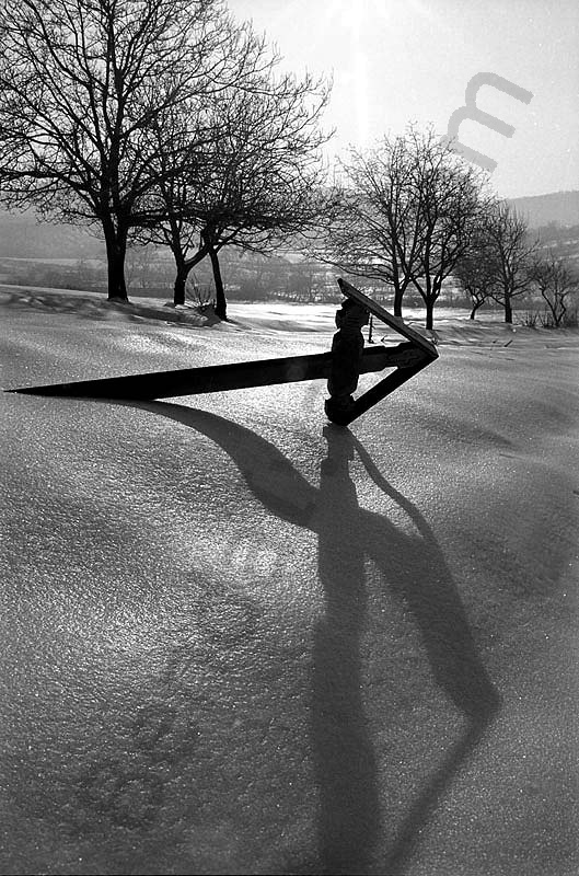 A landscape is winter beside Solymár.