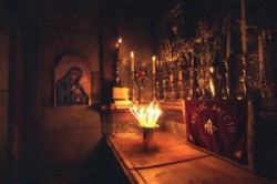 Tomb of Christ holy sepulchre, calvary, 14th station.